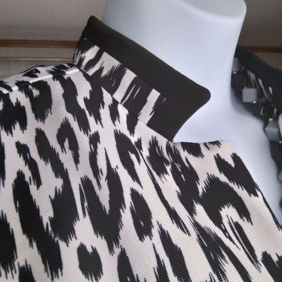 Chico's Black and White Animal Print Blazer - Picture 3 of 11